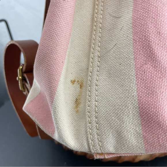 Madewell Pink and Cream Striped Canvas Drawstring Backpack main image 7
